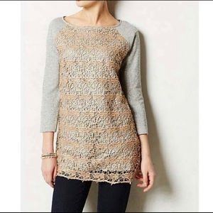 ⭐ Dolan lace overlay tunic sweatshirt top Med J67